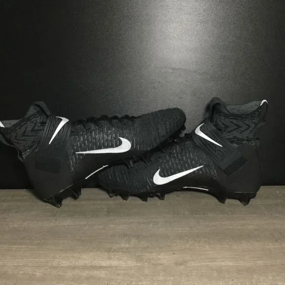 Nike Alpha Menace Elite 2 Flyknit Football Cleats Black White AO3374-001 Men's